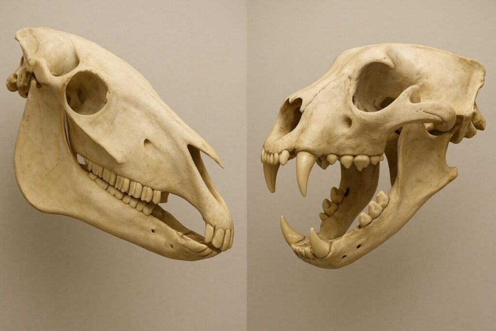 草食動物と肉食動物の顎