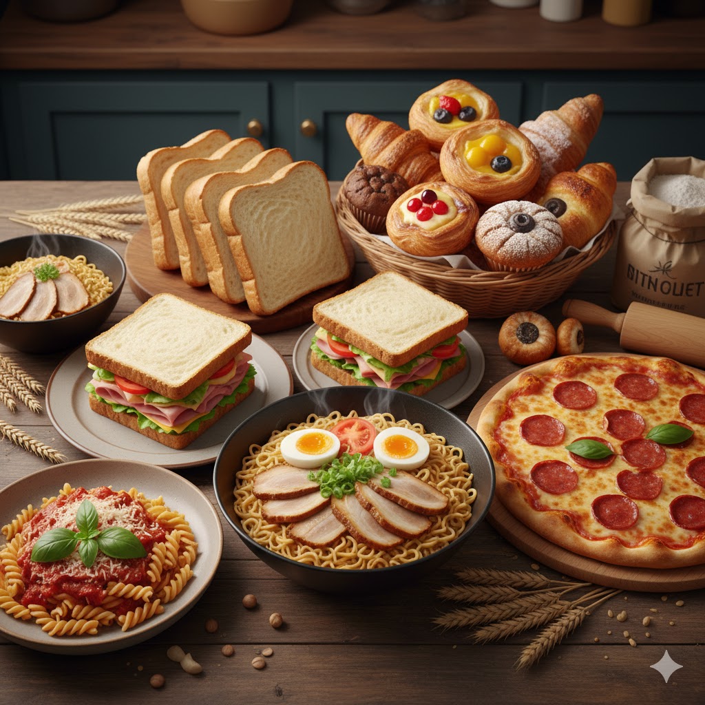 小麦グルテンを多く含む食品